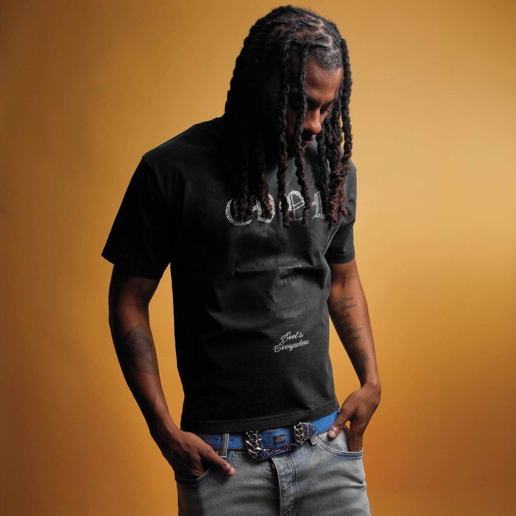 Evol Rhinestones Split Skull Tee