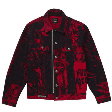 Supreme Jean Paul Gaultier Fuck Racism Trucker Jacket- Red