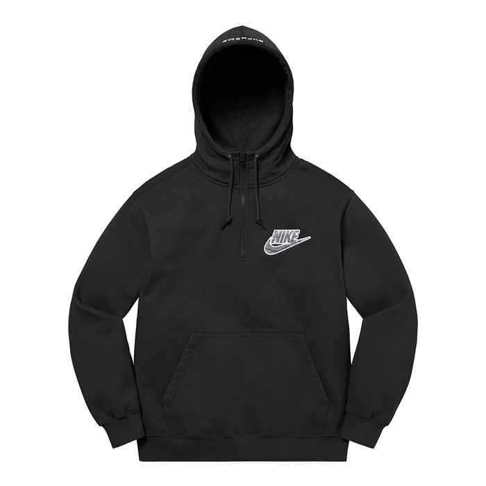 Supreme®/Nike® Half Zip Hooded Sweatshirt- Black